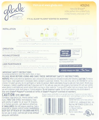 Glade Plugins Scented Oil Starter Kit, Hawaiian Breeze, 0.67 Ounce