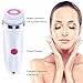 GLAMFIELDS Facial Brush Waterproof Electric Facial Cleansing Brush Skin Cleaner, USB Rechargeable Face SPA beauty for Deep Scrubbing, Gentle Exfoliating & Removing Blackhead with 3 Brush Heads (White)