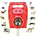 Wikomo Pest Repeller, Solar Powered Red Animal Repeller Waterproof Outdoor with Ultrasonic Sound,Motion Sensor and Flashing Light pest Repeller for Cats, Dogs, Squirrels, Moles, Rats