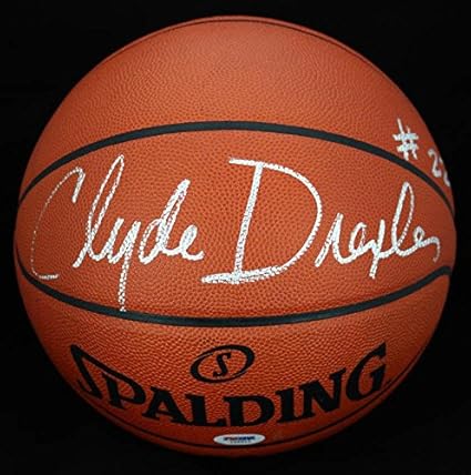 clyde drexler signed basketball