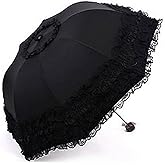 Milcraft Travel Umbrella Folding UV Resistance Princess Lace Parasol Umbrellas Sun Umbrella for Women Girls