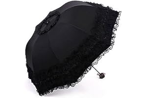Milcraft Travel Umbrella Folding UV Resistance Princess Lace Parasol Umbrella Sun Umbrella for Women Girls