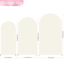 Wokceer Wedding Arch Cover (7.2FT, 6.6FT, 6FT) Set