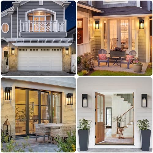OYKYOHEI Outdoor Wall Lights, Security Lights Outdoor with Motion Sensor, Dusk to Dawn Outdoor Lights Mains Powered, Waterproof Anti-Rust Wall Lights for Garden, Entryway, Doorway, Garage