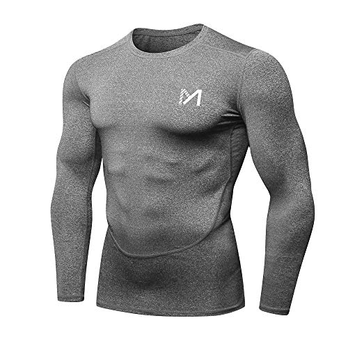 MEETYOO Men's Compression Shirt, Cool Dry Long Sleeve Underwear Top for