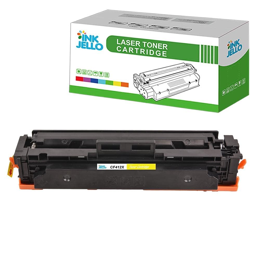 InkJello Compatible Toner Cartridge Replacement for HP Colour LaserJet MFP M477fdw Pro M452dn M452nw Pro MFP M377dw M477fdn M477fnw CF412X (Yellow)