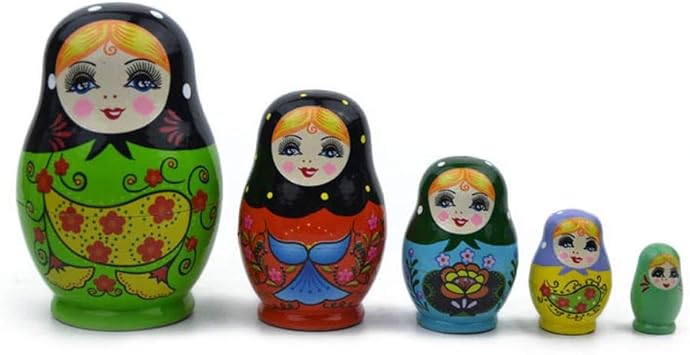 Lanceasy 5 Strati Bambole Russe Matriosche Di Legno Colorati Dipinto A Mano Matrioska Bambola Carino Nidificazione Giocattolo Fatto A Mano Artigianato Per Bambini Pupazzi Amazon It Giochi E Giocattoli