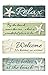 Relax By the Beach Welcome Life is Better Painted Wood Block Signs Set of 4 primary