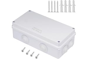 Zulkit Junction Box ABS Plastic Dustproof Waterproof IP65 Universal Electrical Boxes Project Enclosure White 7.9 x 3.9 x 2.8 inch (200 x 100 x 70mm)
