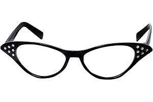 HMXPLS 50s Rhinestone Glasses, Retro Old Lady Granny Costume Glasses for Hip Hop Dress Up Halloween Party Favor