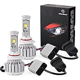 YITAMOTOR 9006 HB4 LED Headlight Bulb 4 Side COB Single Beam High Low LED Conversion Kit 80W 8000LM 6000K Super White Replace for Halogen or HID Bulbs