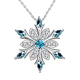 Elensan Women's 925 Sterling Silver Blue Crystals