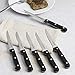 Cooking Light Premium Steak Knife Set of 6 Serrated Edge, Riveted Construction, Ergonomic Handles, Dinner Knives, Black