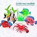 JVIGUE Ocean Sea Animals Figures, 68 Pack Mini Plastic Sea Creature Toy Set, Fish Bath Pool Toys, Deep Underwater Life Creatures Gift for Kids Cupcake Topper Party Favors