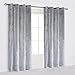 Cherry Home Super Soft Luxury Heavy Velvet Set of 2 Smoky Gray Classic Blackout Curtains Panels Home Theater Grommet Drapes Eyelet, Light Grey, 52 in x 84 in (W x L)