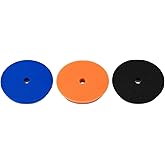 6.5" SDO Foam Buffing and Polishing Pad Kit (Set of 3) – Lake Country Manufacturing – Tapered Edge Pads – Blue Heavy Polishing, Orange Polishing, Black Finishing – Compounding