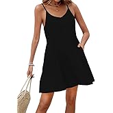 Sweet Hearts Spaghetti Strap Dresses for Women - Casual Sundress Beach Cover Up Tank Dress with Pockets Made in USA