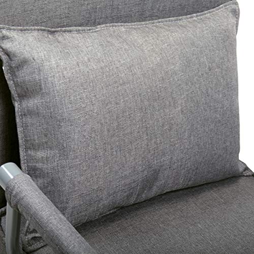 Gray Sofa Bed Arm Chair Convertible Single Dorm Room Couch Recliner Sleeper Folding - Thumbnail 5