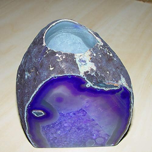 Purple Agate End Cut Tea Light and Candle Holder. Natural Stone Dyed Purple. AAA Quality Candle Holder Genuine and Natural Stone Dyed in Purple Colour.