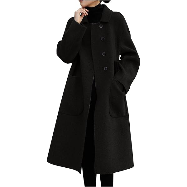 Amazon.com: Generic Women Wool Blend Jackets Winter Pea Coat Lapel