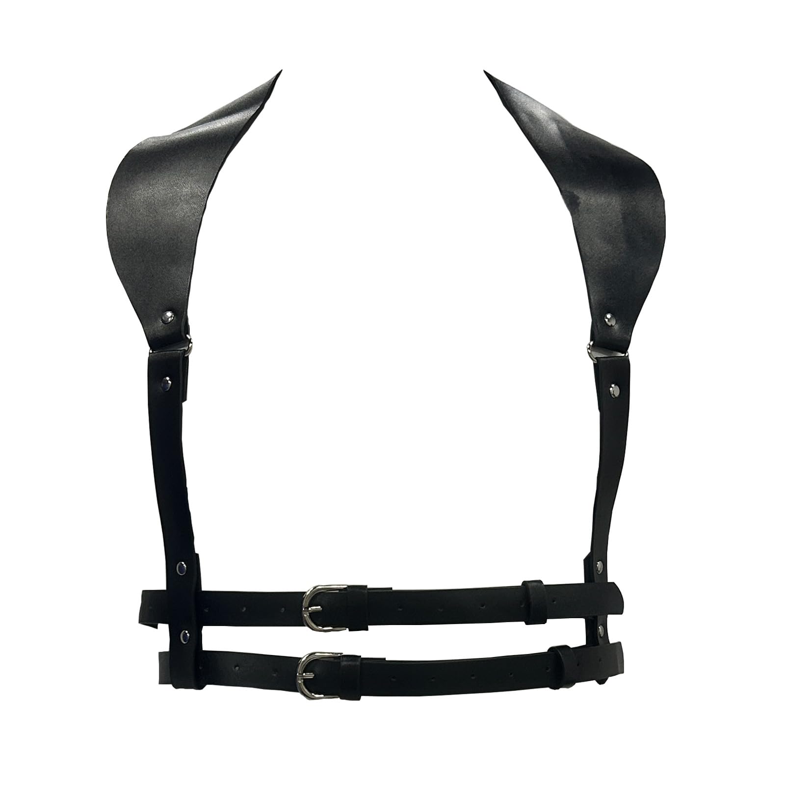 DRHOM Men's Chest Harness PU Leather Adjustable Punk Gothic Slave Bandage Costumes Men Shoulder Belt Lingerie Cosplay Clubwear Party (Black, One Size)