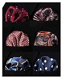 HISDERN 6 Piece Assorted Woven Men's Pocket Square Handkerchief Wedding Gift