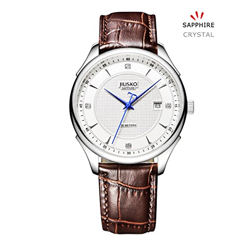 Jiusko Sapphire Mens Elegant Brown Wrist Watch Date Rose  display picture 3