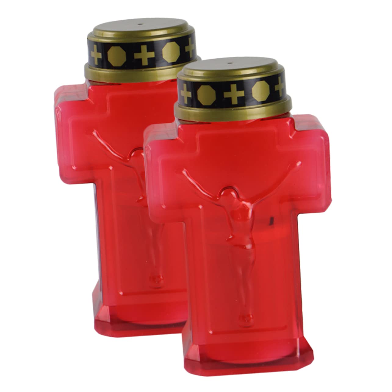 DOITOOL 2pcs Memorial Flameless Candles Decor Church Candle Light Holy Artificial Flameless s Light Led Bulb Red Bulb Led Centerpiece Floor Lamp Plastic Flashing