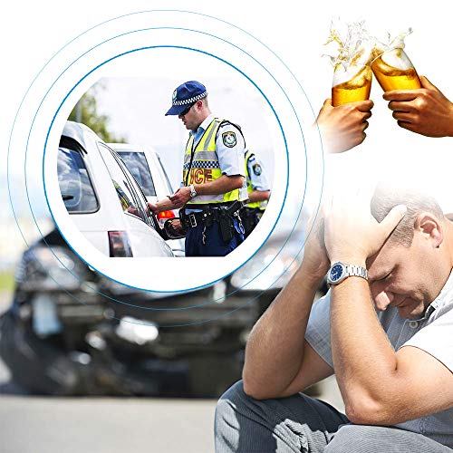 Alcohol Tester Breathalyzer Keychain, iPstyle Portable Professional Semiconductor Highly-Accurate Result Digital Blood Breath Tester for Driver with 5 Mouthpieces (Alcohol Tester)