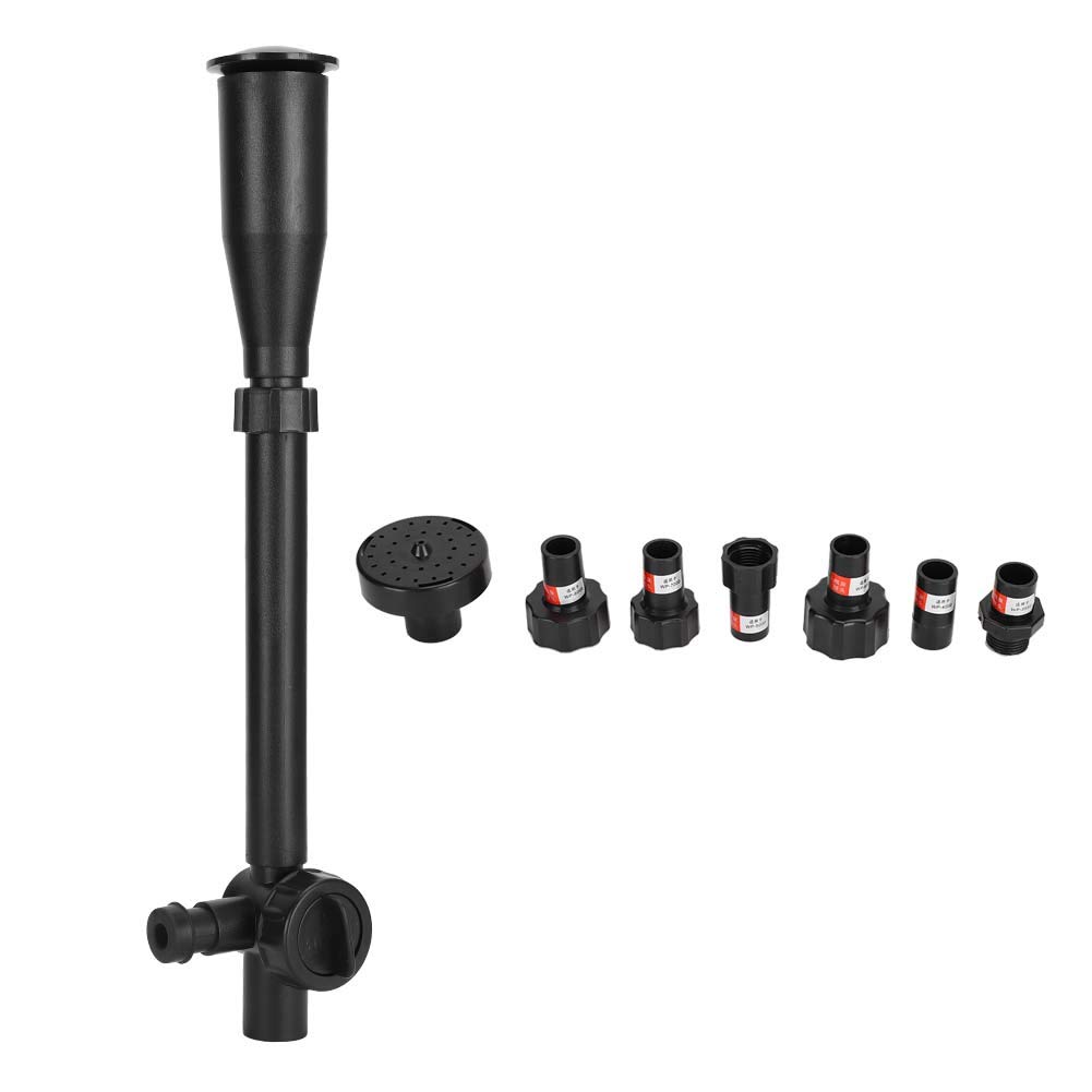 Naroote Decorative Outdoor Black Aquarium Fountain Kit, Solar Powered with 2 Fountain Connectors, Suitable for Large Aquarium, Pond, Pool, Garden