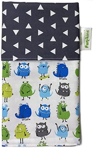 FUNKINS Reusable Cloth Napkin/Placemat for Lunchboxes, Double-Ply, Monsters Pattern
