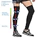 ASOONYUM Full Leg Compression Sleeve 1 Pair Footless Compression Socks for Women Men Basketball Running Football Cycling Sport Workout UV Protection Black