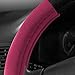 FH Group Universal Fit Modernistic and Seat Belt Pads Combo Set Steering Wheel Cover Fits Most Cars, SUVs Pink