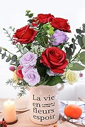 LVEFIT Artificial Rose Flower Red Flowers Red Rose