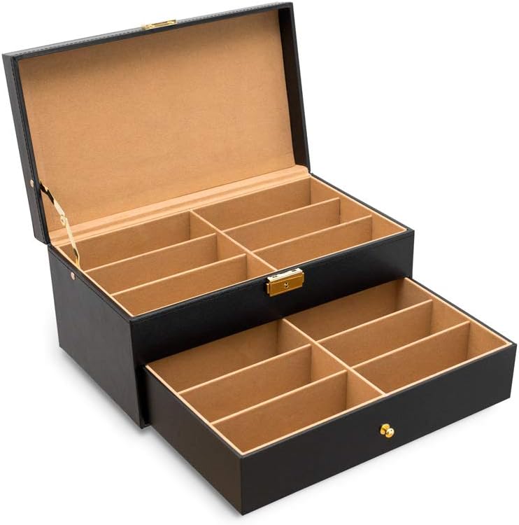 Northbox Sunglass Organizer - Eyeglass Case with 12 Compartments to hold your Watch, Jewelry or Sunglasses โ Sleek Storage Holder to keep your Eyewear organized.