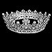 FUMUD Austrian Rhinestone Crystal Tiara Crown Peacock Bridal Hair Accessories For Wedding Quinceanera Tiara Crown Pageant Diamante Tiara (Silver)