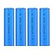 18650 Battery 3.7V 2200mAh Performance Li-ion Rechargeable Batteries Flat Top Battery for Outdoor LED Flashlight Torch - Pack of 4, Blue