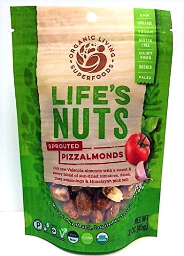 Healthy Truth Pizzalmonds Flavored Almonds 3oz (Pack of 1) Better than Raw, Never Roasted Mixed Nuts - Sprouted Flavored Nuts -Organic Keto-Friendly Gluten-Free Snacks