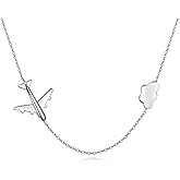AXOMY Airplane Necklace 925 Sterling Silver Aircraft Pendant Necklace Planet Jewelry for Women or Travel Lover