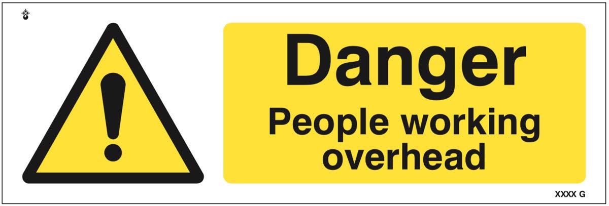 Danger people working overhead Rigid PVC Safety Sign