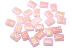 Zotoone Rune Stones Set with Engraved Elder Futhark Alphabet Natural Runes Stones Crystal Meditation Divination Healing Chakra Reiki(1 Cloth Bag)