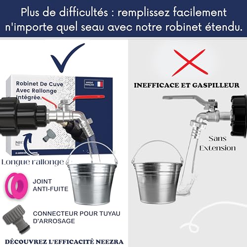 "1000L 1/2 S60X6 IBC- Integrated extension, tank connection 1000 liters, designed and specially adapted for the use of IBC tanks in France, tank cap 1000l, tank connection 1000 liters,