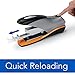 Swingline Stapler, 70 Sheet Capacity, Optima 70, Jam Free, Reduced Effort, Soft Grip, Metal, Silver, Black and Orange (87870)