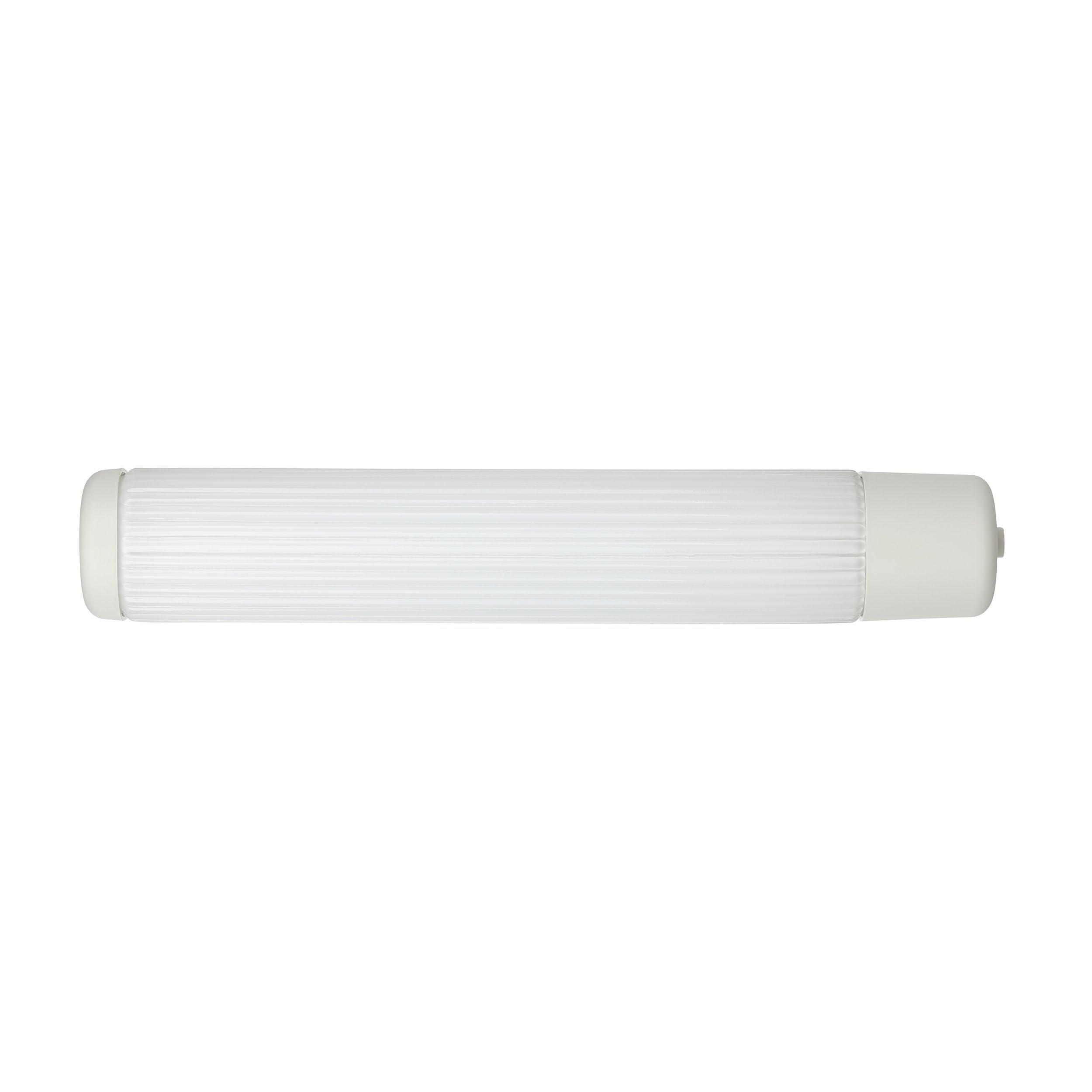 Eglo Wall Lamp Bari 1, 2-Light Mirror Lamp with Socket and Push Button, Wall Light Made of Glass and Plastic in White, Mirror Lamp with E14 Holder, L 35 cm