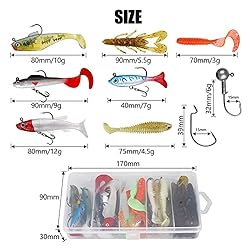 ZWMING Soft Fishing Lures Set, Jig Head Soft