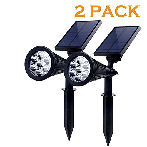 PowerKing LED Landscape Lights Outdoor Set Solar Powered Battery Motion Sensor(2pcs,White Light)