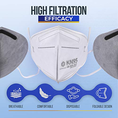 40Pack KN95 Face Mask, Ear Loop Extender Clip, Nose Foam, 95