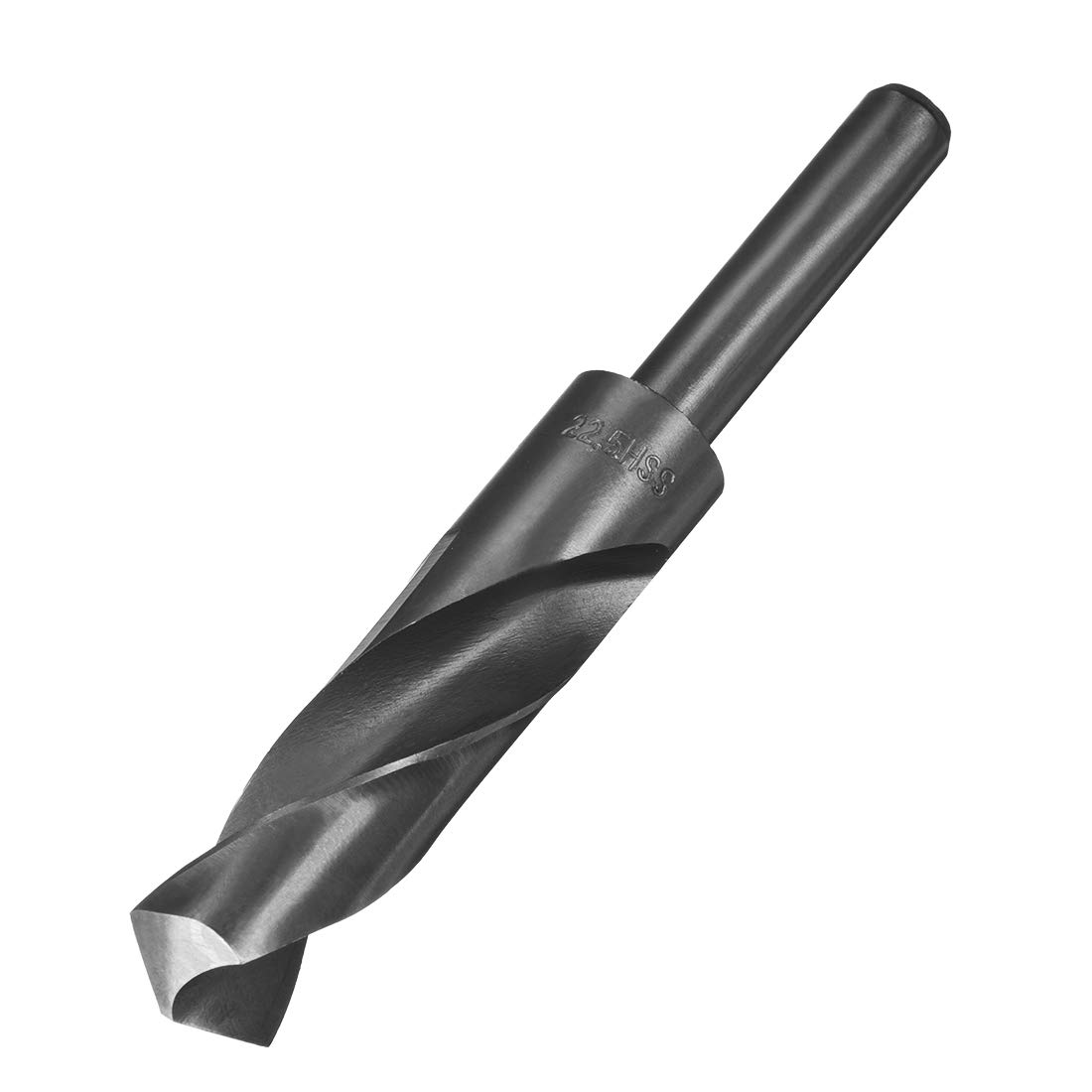 sourcing map Reduced Shank Drill Bit 22.5mm Black Nitride Coated with 1/2 Inch Straight Shank, High Speed Steel HSS 9341 Twist Drill Bit for Stainless Steel Alloy Metal Plastic