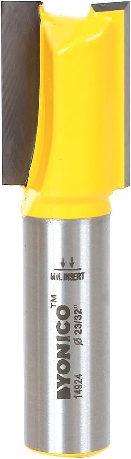 Yonico 14924 23/32-Inch Undersized Plywood Straight Dado Router Bit 1/2-Inch Shank, 1/2 Inch