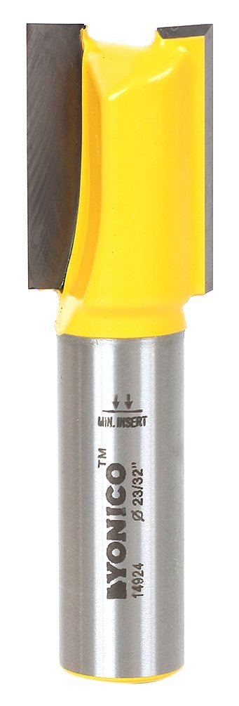 Yonico 14924 23/32-Inch Undersized Plywood Straight Dado Router Bit 1/2-Inch Shank